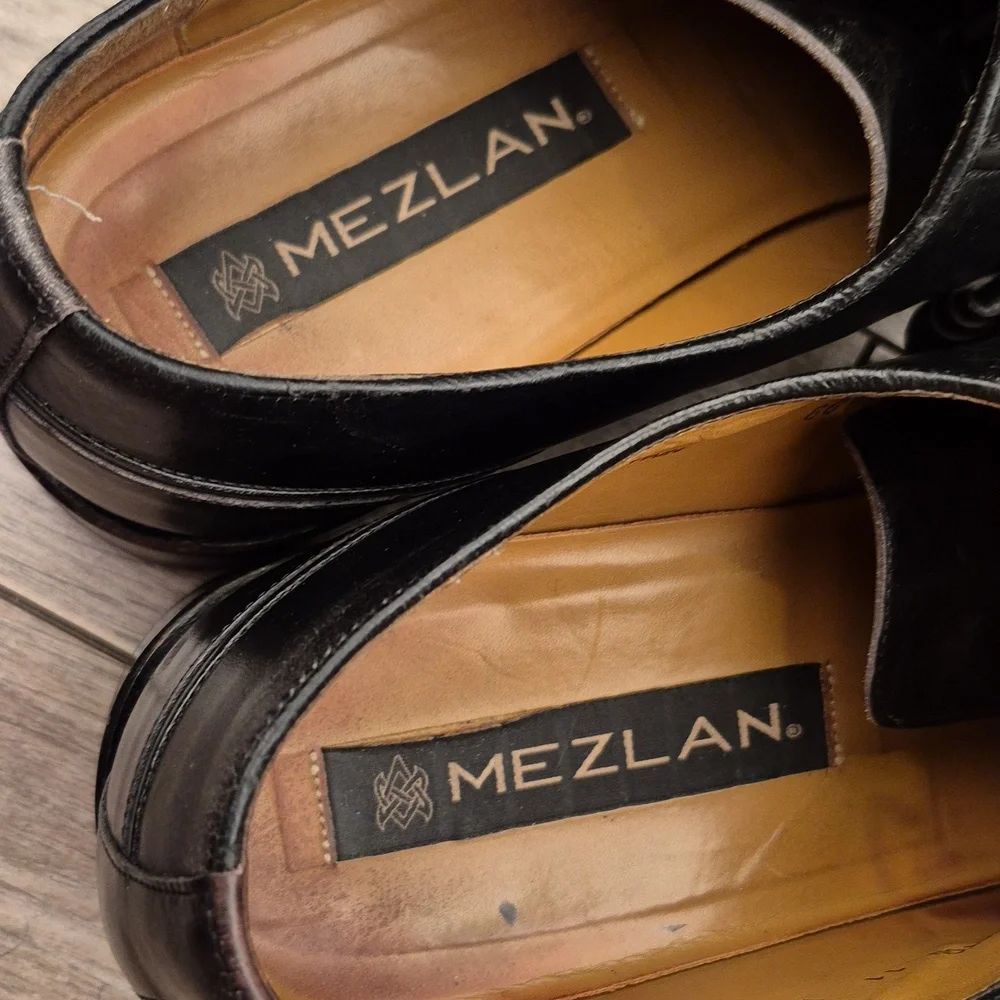 MEZLAN Spain Pravia Black Leather Sz 11 M Mens Lace Up Dress‎ Shoes